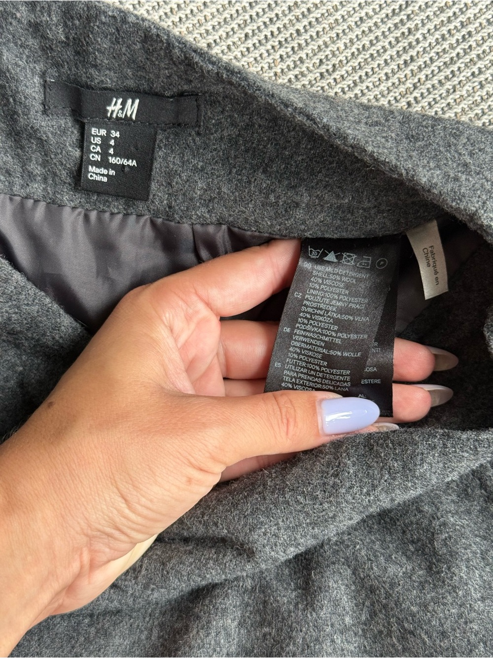 Wool Blend Mini Skirt - Picture 3 of 3